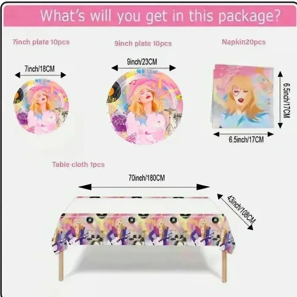 Taylor Swift Party Supplies‎ Set Pink